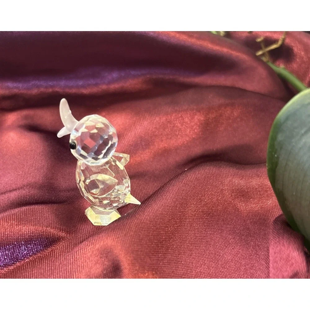 Lot Of 4 Vintage Crystal Animal Figurines Penguin Duck Elephant Bear Miniatures